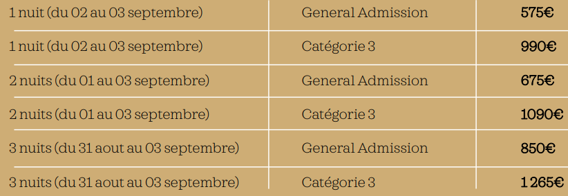 tarifs monza